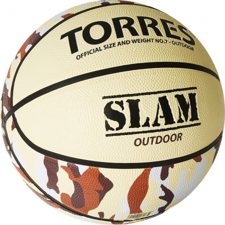Мяч баск. "TORRES Slam" арт.B02067, р.7, резина, нейлон. корд, бут. кам, бежево-хаки