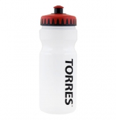 Бутылка для воды TORRES, SS1027, 550 мл, мягкий пластик, прозрачная, красно-черная крышка