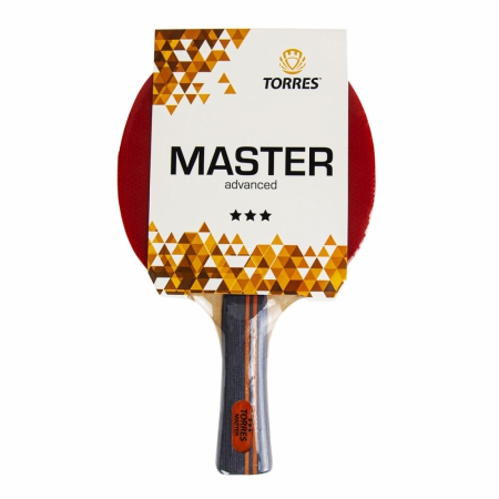 Ракетка для н/т TORRES Master 3*, TT21007, для тренировок, накладка 2,0 мм, конич. ручка